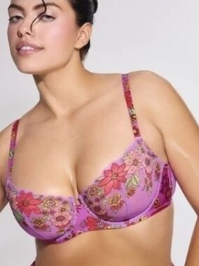 💙BRA Savage X Fenty Pink Floral Embroidered Balconette Bra